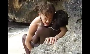 African teen acquires anal fucked aloft an obstacle beach
